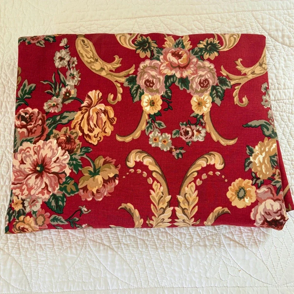 Ralph Lauren Danielle Marseilles Drapery Panel (1)Red English Rose‎ Made in USA